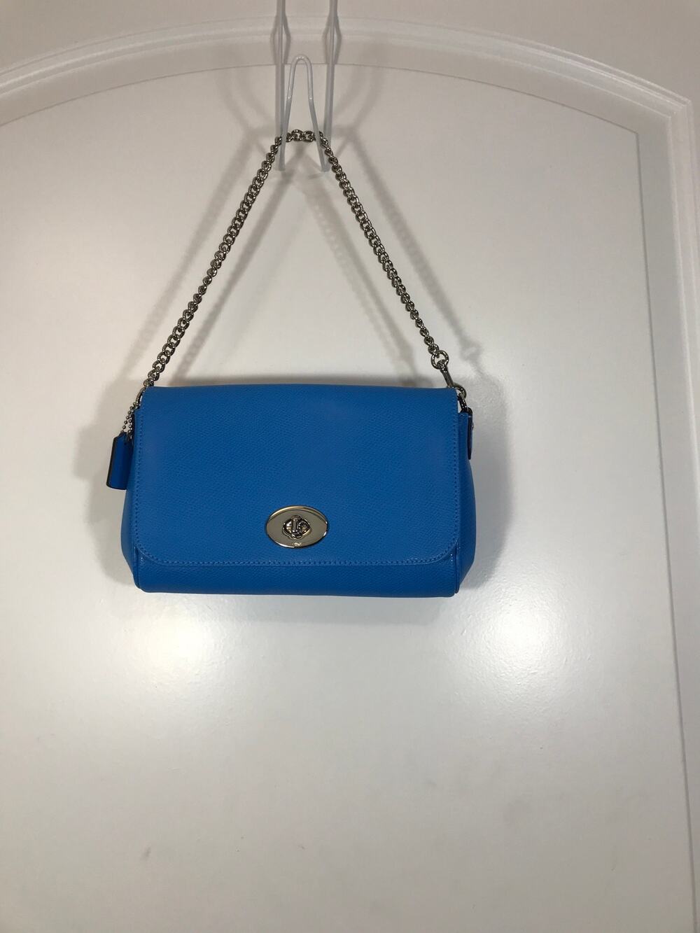Coach Mini Ruby Pebbled Leather Cobalt Blue Crossbody F34604 NWT